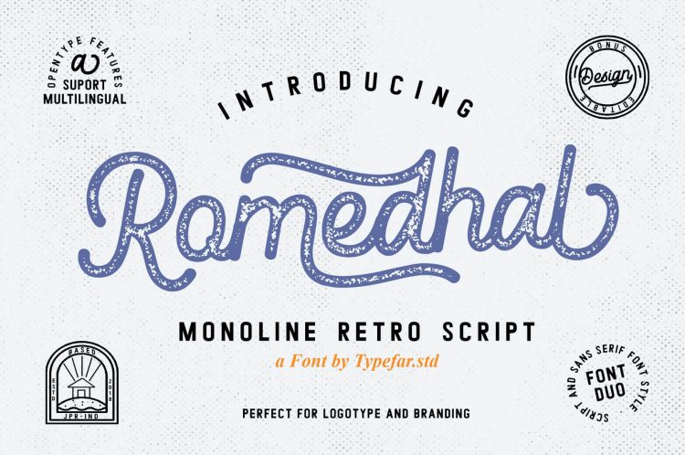 monoline retro script font