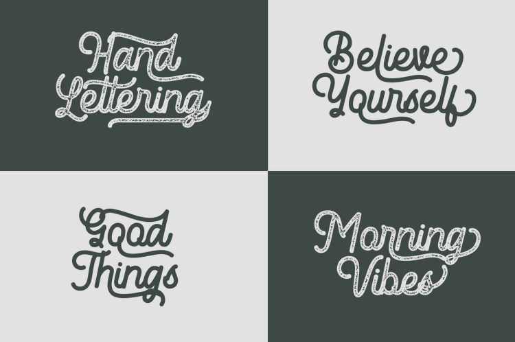 monoline retro script font