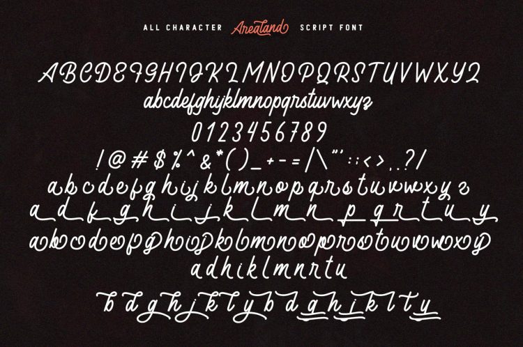 script font arealand